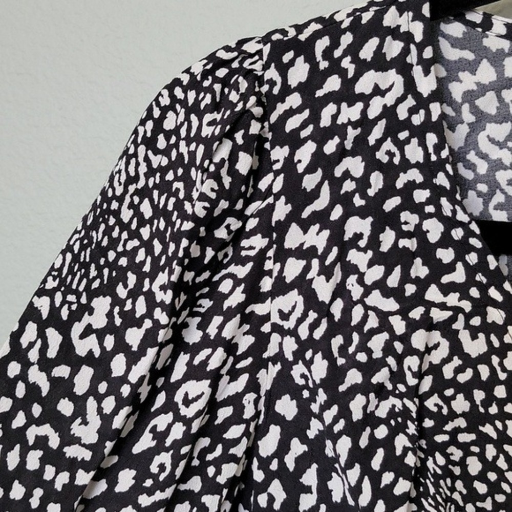 ZARA NWT Romantic Feminine Small Animal Print Long Sleeve Button Down Mini Dress - Picture 11 of 12